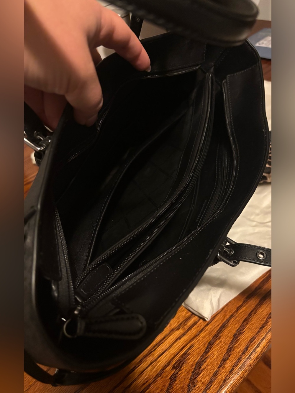 Michael Kors Black and Leopard Print Tote with Wallet - Picture 5 of 6